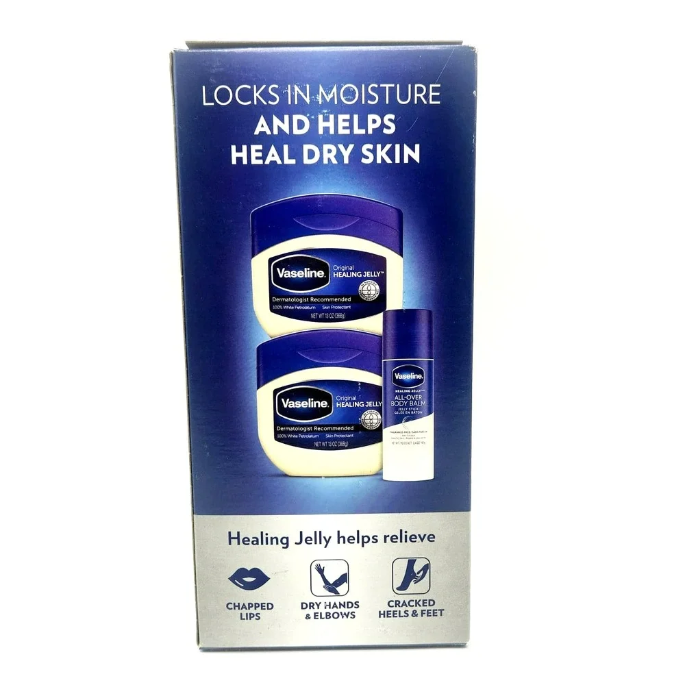 Vaseline Original‎ Healing Jelly 2 Pack 26oz + Balm Stick 1.4oz Skin Care Set